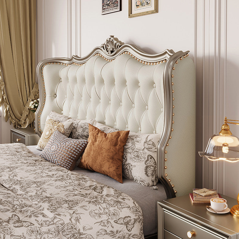 French-Inspired Luxury Leather Upholstered Bed Frame