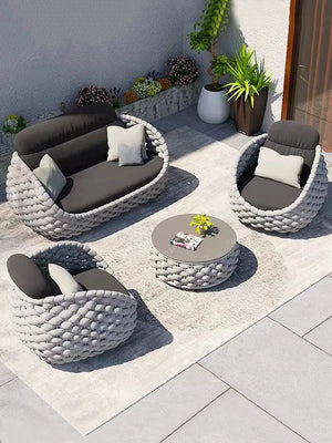 Garden Rattan Sofa Combination-Four Pieces Set