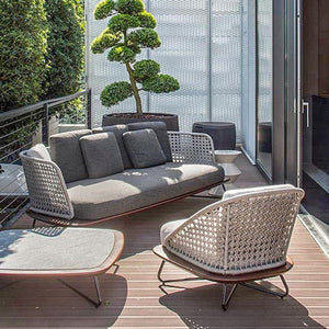Ensemble de trois pièces de combinaison de canapé en rotin de jardin
