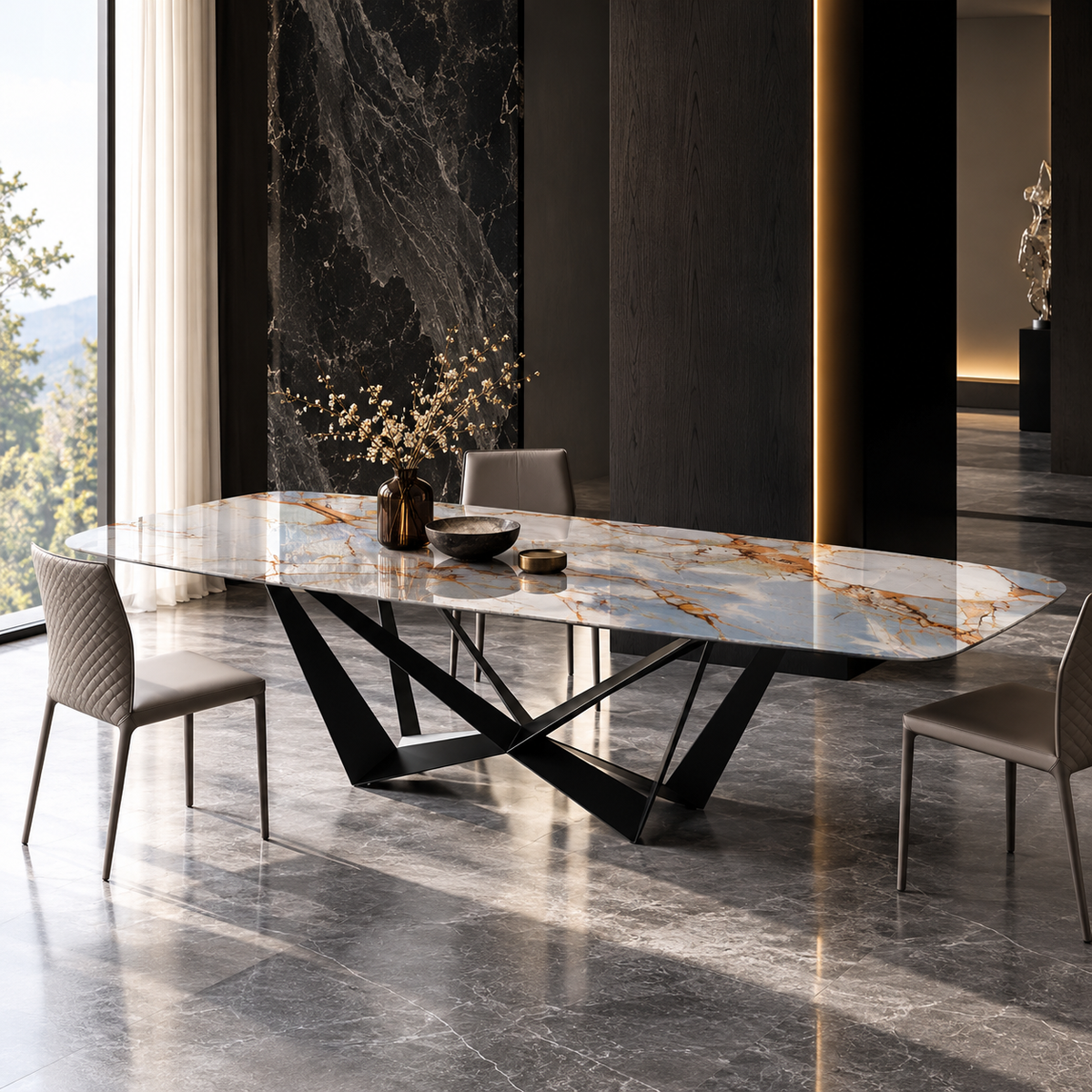 Sintered Stone Arco Dining Table 2.2x1.1m